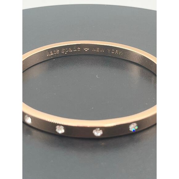 Kate Spade NY Set in Stone Metal  Crystal Hinged Bangle Bracelet - Picture 4 of 14
